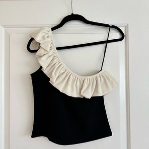 H&M One shoulder ruffle top